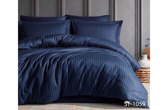 Двуспальное постельное бельё страйп-сатин LUXURY ST-1059