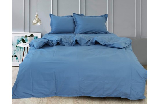 Комплект постельного белья семейный сатин Турция Blue Grey