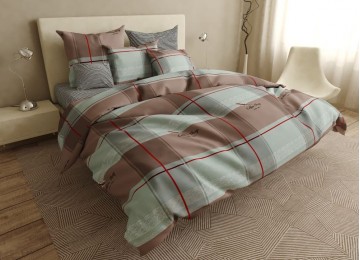Bedding set Crunch coarse calico euro with a sheet with an elastic band