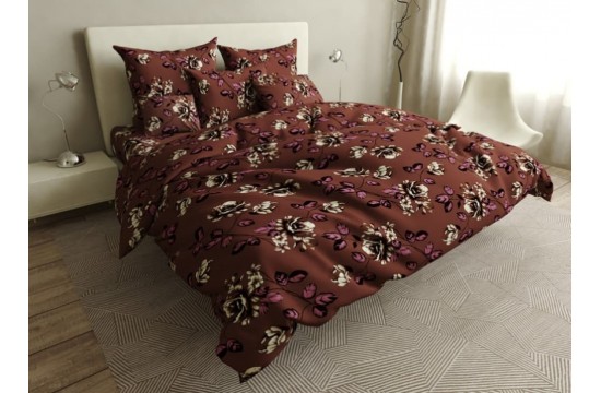 Bedding set Sherbet coarse calico euro with a sheet with an elastic band