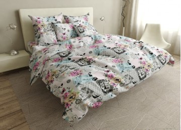 Bed linen set News coarse calico one-and-a-half with a sheet with an elastic band