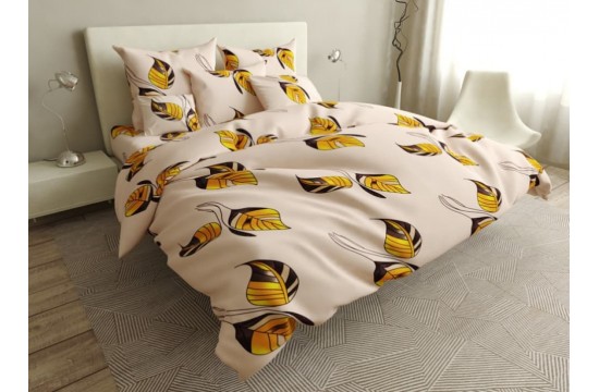 Комплект постельного белья Янтарь бязь двуспальный с простынью на резинке