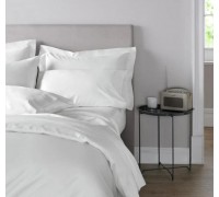 WHITE, Turkish satin one-and-a-half sheet set with elastic