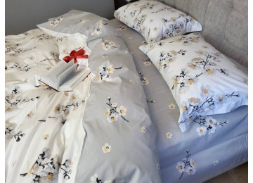 Bed linen Adagio gray cotton 100% double with elastic.