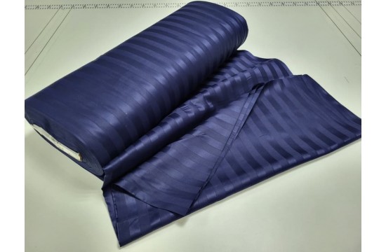 Stripe satin PREMIUM, BLUE BERRY 2/2cm double sheet set with elastic