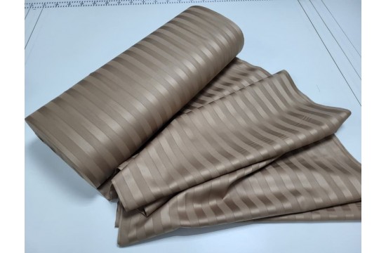 Stripe satin PREMIUM, HONEY BEIGE 2/2 cm one and a half set of sheets with elastic