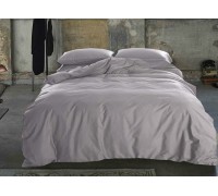 Bed linen Sateen monophonic LIGHT GRAY No. 251 one and a half with an elastic band