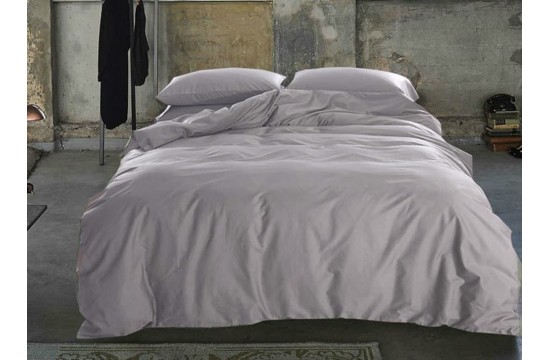 Bed linen Satin plain LIGHT GRAY No. 251 double with elastic band