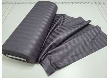 Stripe satin PREMIUM, ROYAL GRAY 2/2cm double sheet set with elastic