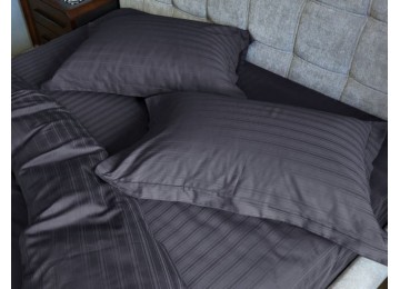 Bed linen MULTI satin stripe GRAFFITI double with elastic band