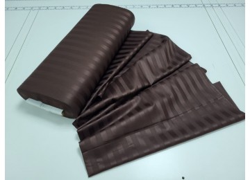 Stripe satin PREMIUM, CHOCOLATE 2/2 cm one and a half set of sheets with elastic