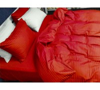 Bed linen stripe satin ELITE RED double