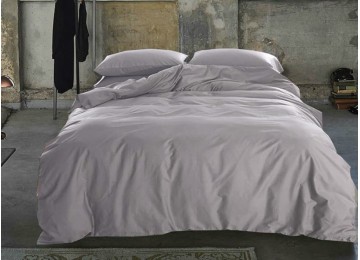 Bed linen Satin plain LIGHT GRAY No. 251 family with a sheet with an elastic band