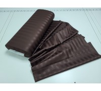 Stripe satin PREMIUM, CHOCOLATE 2/2cm double sheet set with elastic