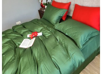 Bed linen GREEN FOREST Turkish satin euro plus