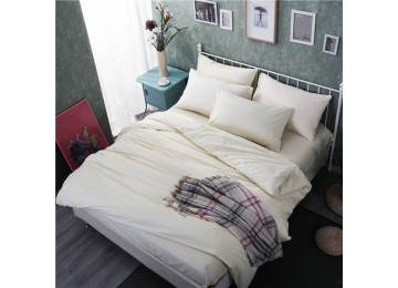 Bed linen Satin plain MILK No. 001 one and a half