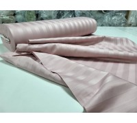 Stripe satin PREMIUM, POWDER PINK 2/2 cm one and a half set of sheets with elastic