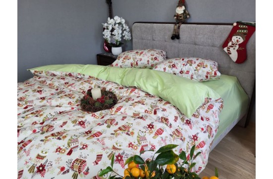Bed linen Owl cotton 100% family with elasticated sheet