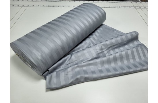 Stripe сатин PREMIUM, SILVER STONE 2/2см двуспальный комплект простыня на резинке