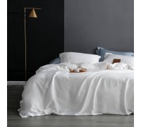Bed linen Satin plain PREMIUM, WHITE one and a half