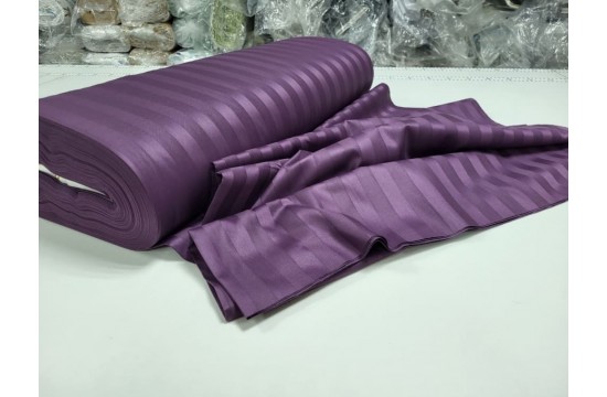 Stripe satin PREMIUM, PURPLE FOAM 2/2 cm one and a half set of sheets with elastic