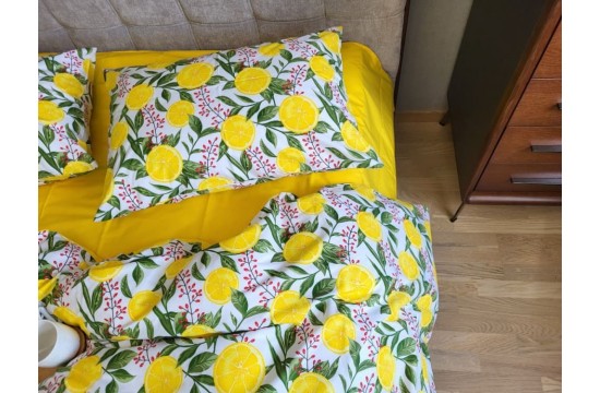 Lemons organic cotton family set fitted sheet