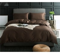 Bed set Satin monophonic DARK CHOCOLATE No. 154 one and a half