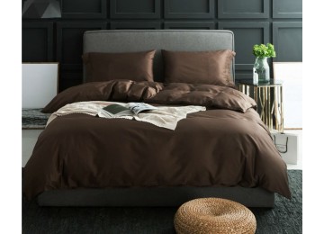 Bed set Satin monophonic DARK CHOCOLATE No. 154 one and a half