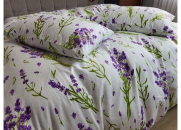 Lavender, Turkish flannel double sheet set with elastic