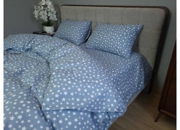Bed linen Stars blue Turkish flannel family