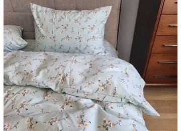 Bed linen Victoria mint Turkish flannel one and a half