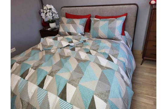 Bed linen PATCHWORK BREEZE Turkish flannel family with elastic band