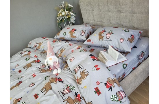Santa's helpers, Turkish flannel euro sheet set with elastic
