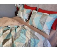 Bed linen BEIGE MOSAIC Turkish one and a half flannel