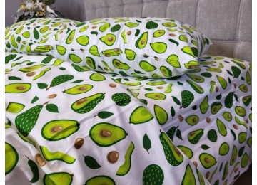 Авокадо, Turkish flannel полуторный комплект простыня на резинке