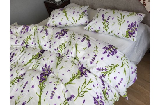 Bed linen Lavender Turkish flannel double with elastic band