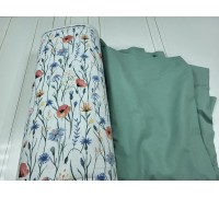 Полевые цветы/полынь, Turkish flannel полуторный комплект