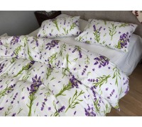 Bed linen Lavender Turkish flannel euro with elastic band