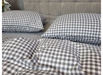 Checkered, Turkish flannel double set, fitted sheet