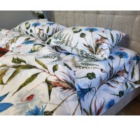 Cornflowers, Turkish flannel family set sheet with elastic