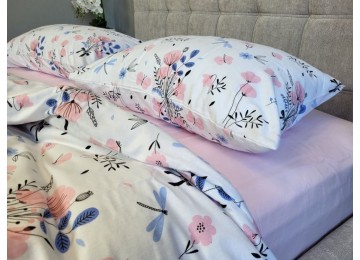 Sympathy/pink, Turkish flannel euro fitted sheet set