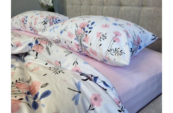 Sympathy/pink, Turkish flannel euro fitted sheet set