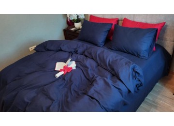 Bed linen DEEP BLUE Turkish flannel 50/70cm one and a half