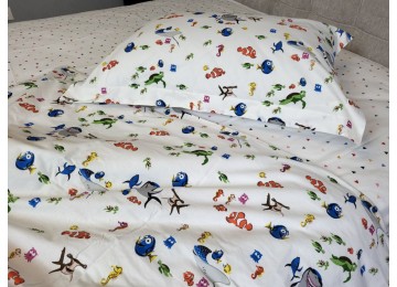 Bed linen Nemo cotton 100% for teenagers with elasticated sheet