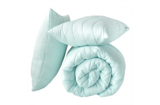A set of a blanket and two pillows Tropical MINT TM "Idea" euro