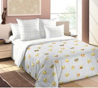 Bed linen Smilies, percale one and a half with a sheet with an elastic band