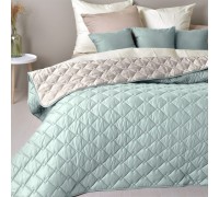 Bedspread Style Cube, mint/Lt. gray TM Idea (210/240 cm)