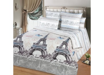 Vintage one-and-a-half poplin bedding set with elastic band