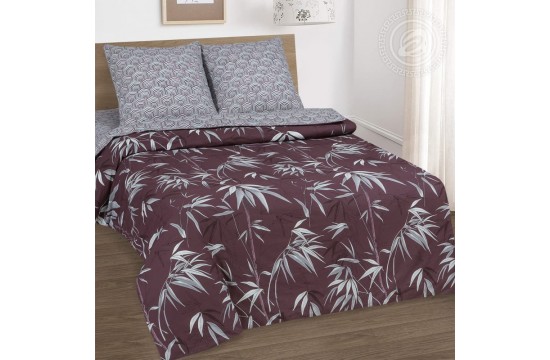 Комплект постельный из поплина Бамбук полуторный с резинкой