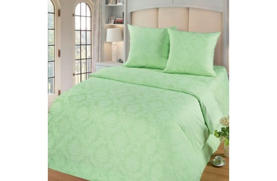 Poplin bedding set Double Emerald with elastic band